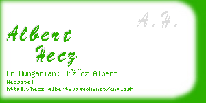 albert hecz business card